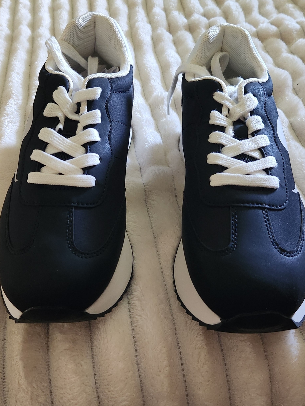 Women's Black and White Athletic Sneakers